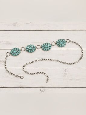 Turquoise Floral Medallion BELT Women